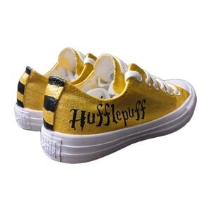Hufflepuff‎ Converse (Men Size 5.5) (Women 7.5) Gold Glitter Low Top NEW #950